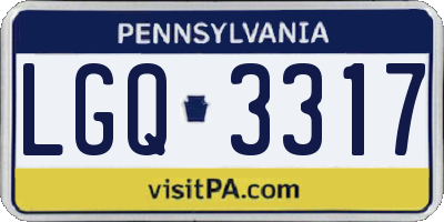 PA license plate LGQ3317
