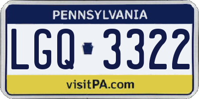 PA license plate LGQ3322