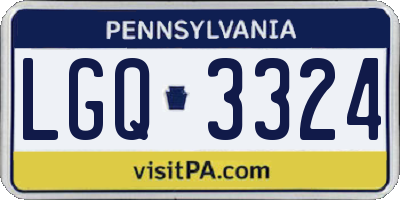 PA license plate LGQ3324