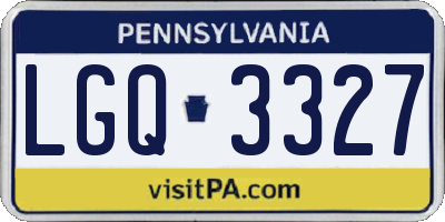 PA license plate LGQ3327