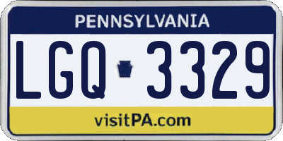 PA license plate LGQ3329