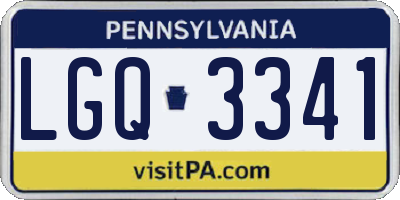 PA license plate LGQ3341