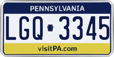 PA license plate LGQ3345