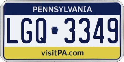 PA license plate LGQ3349