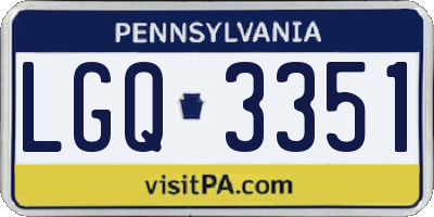 PA license plate LGQ3351