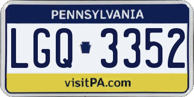 PA license plate LGQ3352