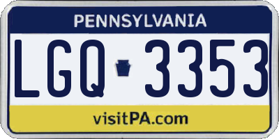 PA license plate LGQ3353
