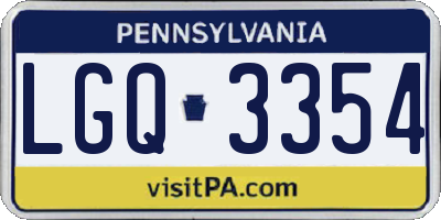PA license plate LGQ3354