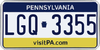 PA license plate LGQ3355