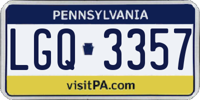 PA license plate LGQ3357
