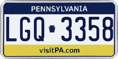 PA license plate LGQ3358