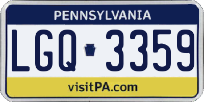 PA license plate LGQ3359