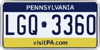 PA license plate LGQ3360