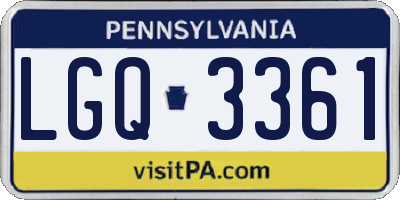 PA license plate LGQ3361