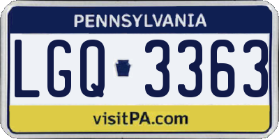 PA license plate LGQ3363