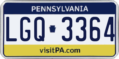 PA license plate LGQ3364