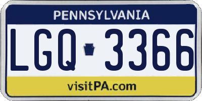 PA license plate LGQ3366