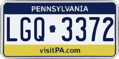 PA license plate LGQ3372