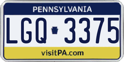 PA license plate LGQ3375