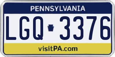 PA license plate LGQ3376