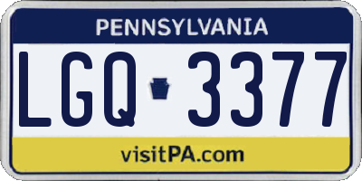 PA license plate LGQ3377
