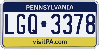 PA license plate LGQ3378