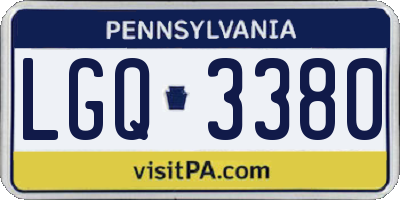 PA license plate LGQ3380