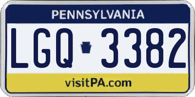 PA license plate LGQ3382