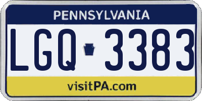 PA license plate LGQ3383