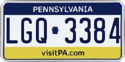 PA license plate LGQ3384
