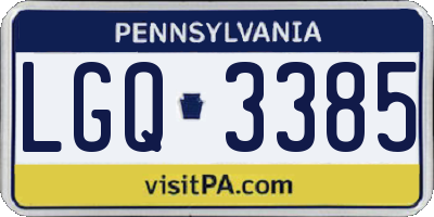 PA license plate LGQ3385