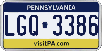PA license plate LGQ3386