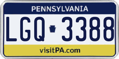 PA license plate LGQ3388
