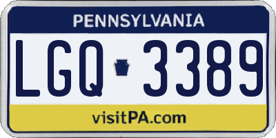 PA license plate LGQ3389