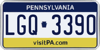 PA license plate LGQ3390