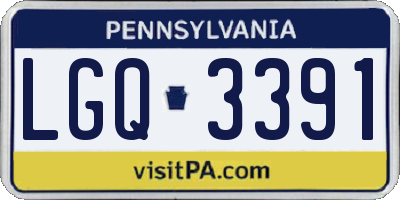 PA license plate LGQ3391