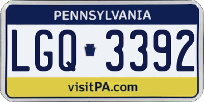 PA license plate LGQ3392