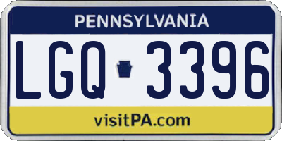 PA license plate LGQ3396