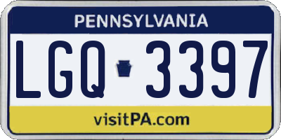 PA license plate LGQ3397