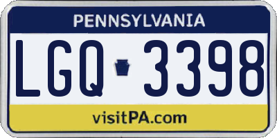 PA license plate LGQ3398
