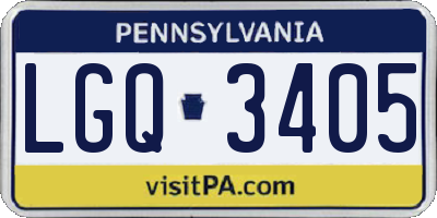 PA license plate LGQ3405