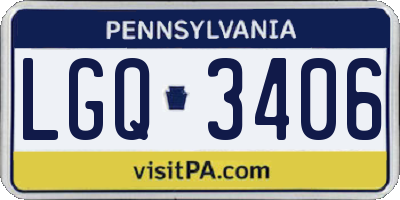 PA license plate LGQ3406