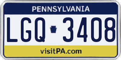 PA license plate LGQ3408