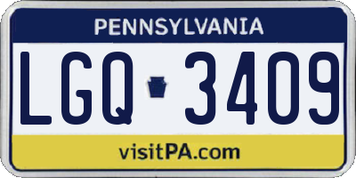PA license plate LGQ3409