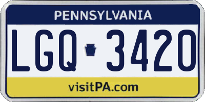 PA license plate LGQ3420