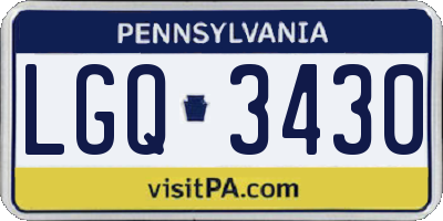 PA license plate LGQ3430