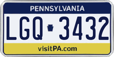 PA license plate LGQ3432