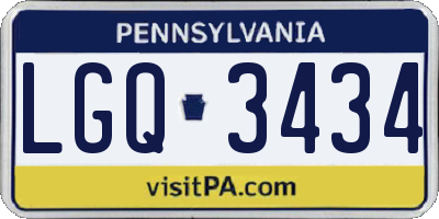 PA license plate LGQ3434