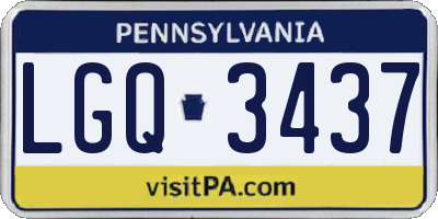 PA license plate LGQ3437