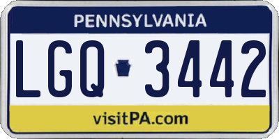 PA license plate LGQ3442
